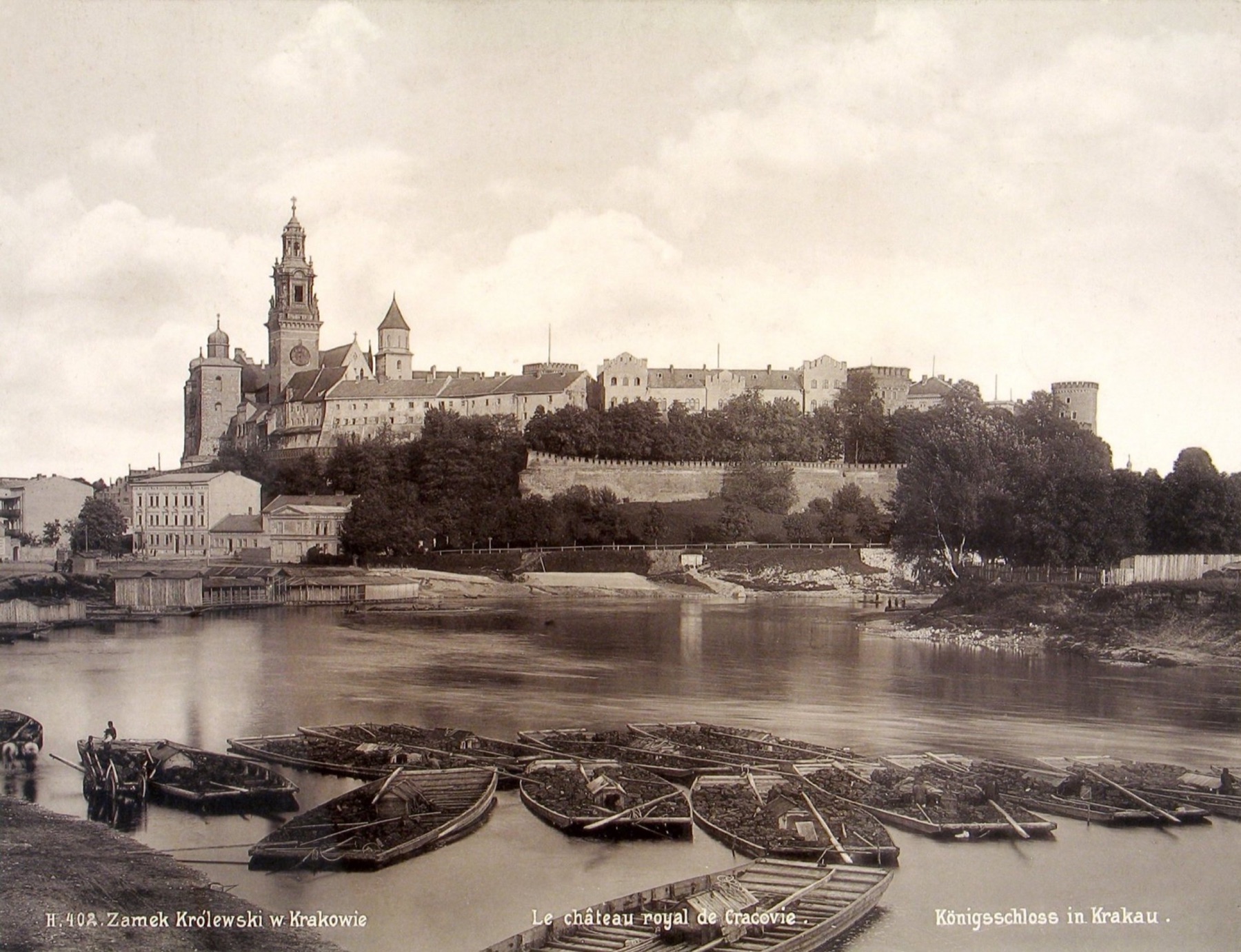 The bend of the Vistula below Wawel in 1900.